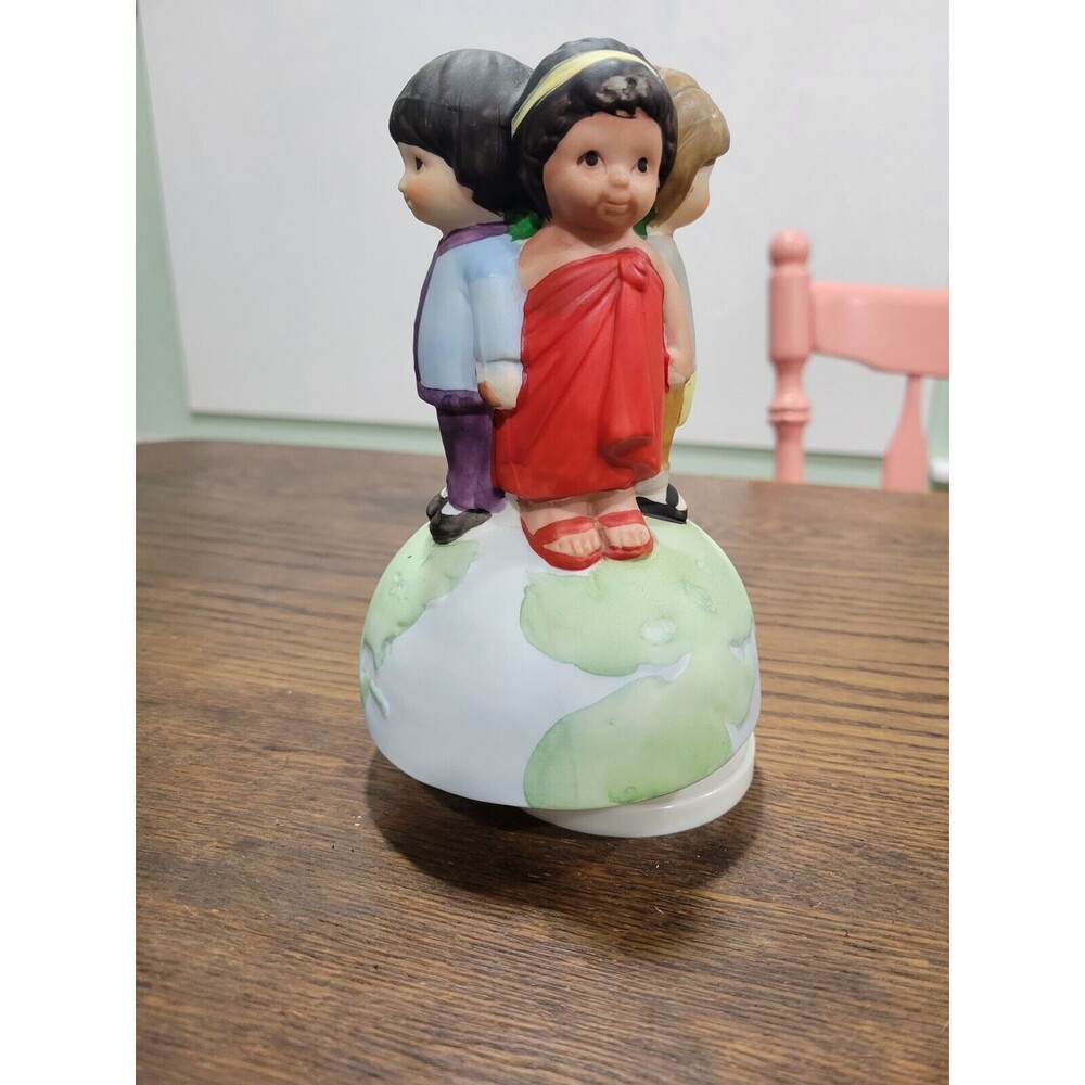JSNY Brockman Music Box “We are the World” Children Figurine 1985 USA for Africa